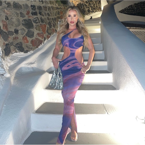 Farai London x Revolve Aiya One Shoulder Dress Purple - Picture 1 of 2